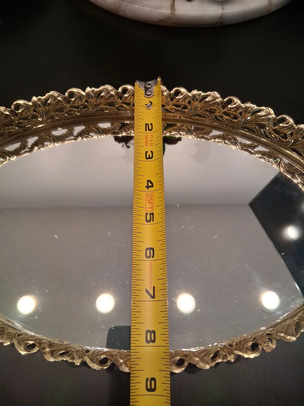 Vintage Gold Decorative Vanity Tray Metal Elegant Home Accent